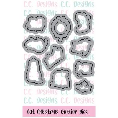C.C. Designs Outline Die - Cat Christmas
